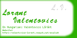 lorant valentovics business card